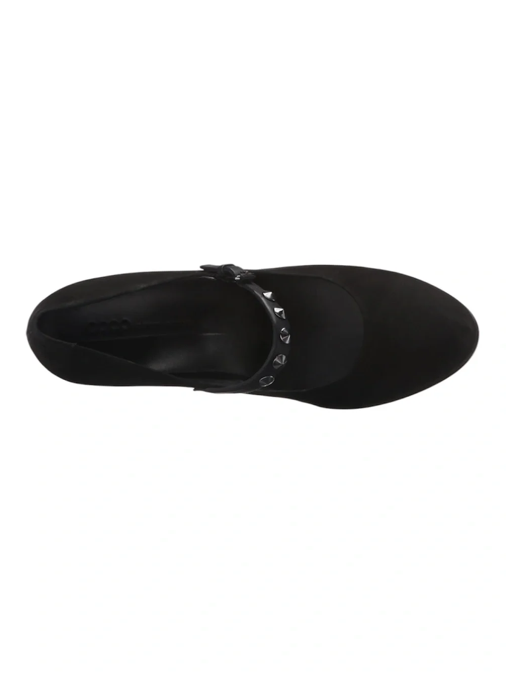 ECCO Shape 75 Sleek Black Suede Mary Jane Studded Pump Heels - Size 8 (EU 38)